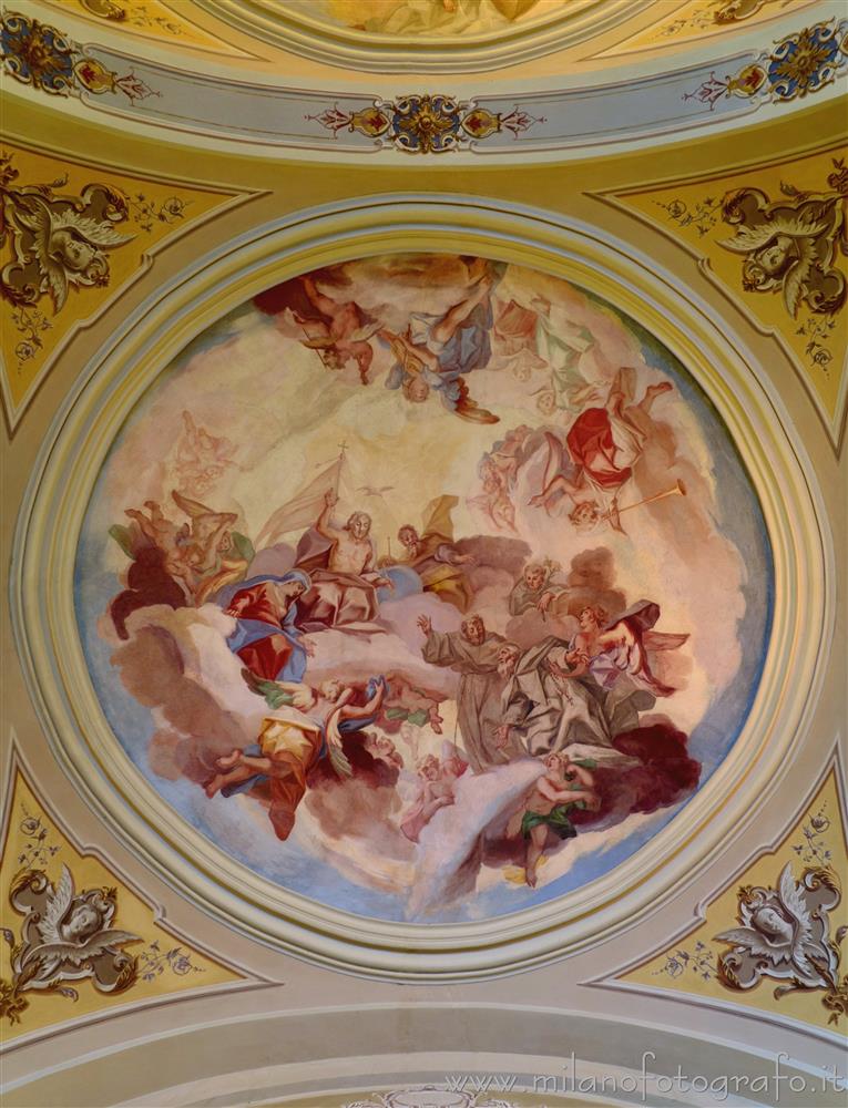 Canzo (Como, Italy) - Interior of the dome of the Church of the Saints Francis and Mirus